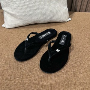 샤넬 CC로고 벨벳 플립플랍 쪼리(2color)