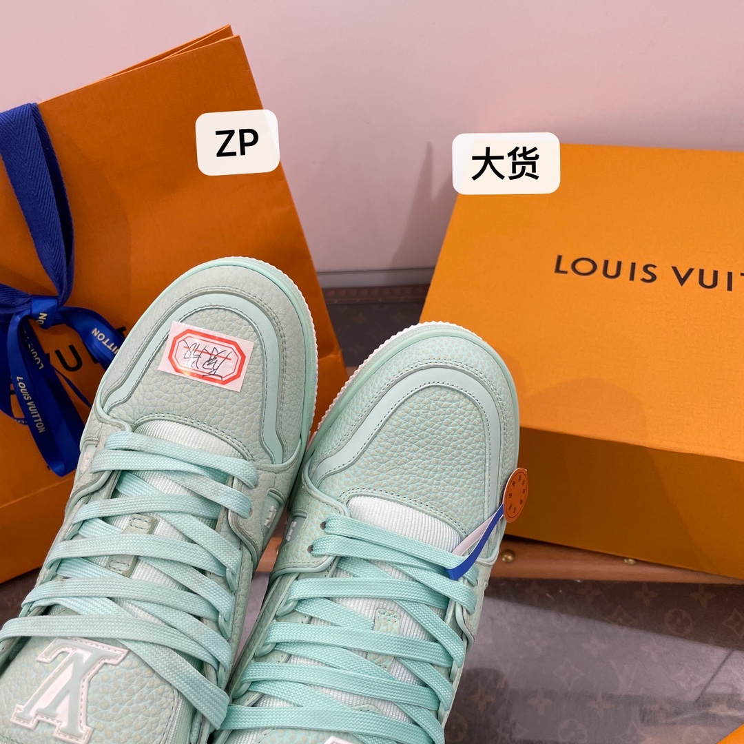 [DXJ] L. LV 순색 트레이너 스니커즈 커플 민트