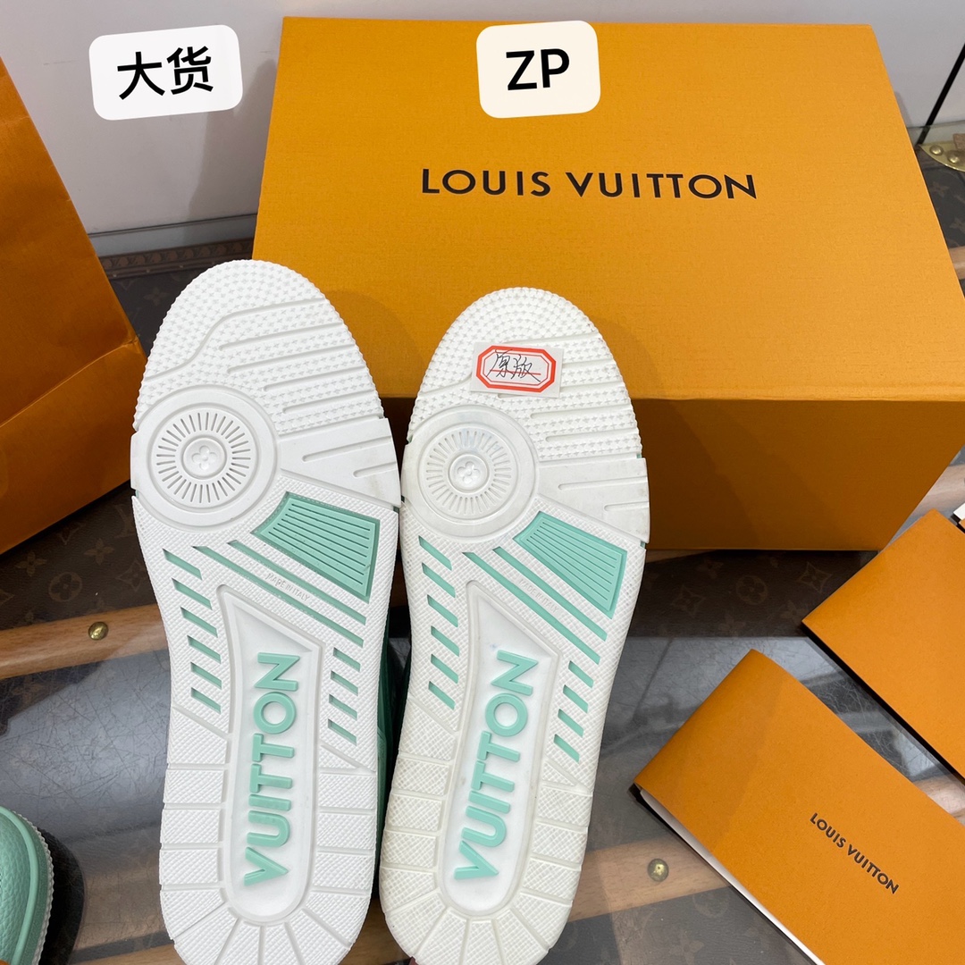 [DXJ] L. LV 순색 트레이너 스니커즈 커플 민트