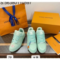 [DXJ] L. LV 순색 트레이너 스니커즈 커플 민트