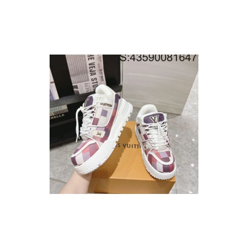 [152] L. LV 트레이너 맥시 컬러 체커보드 스니커즈 라이트 퍼플