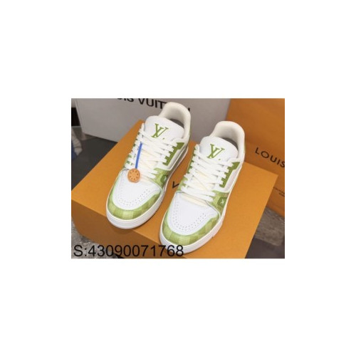 [152] L. LV 체커보드 이음 54# 스니커즈 라이트 그린