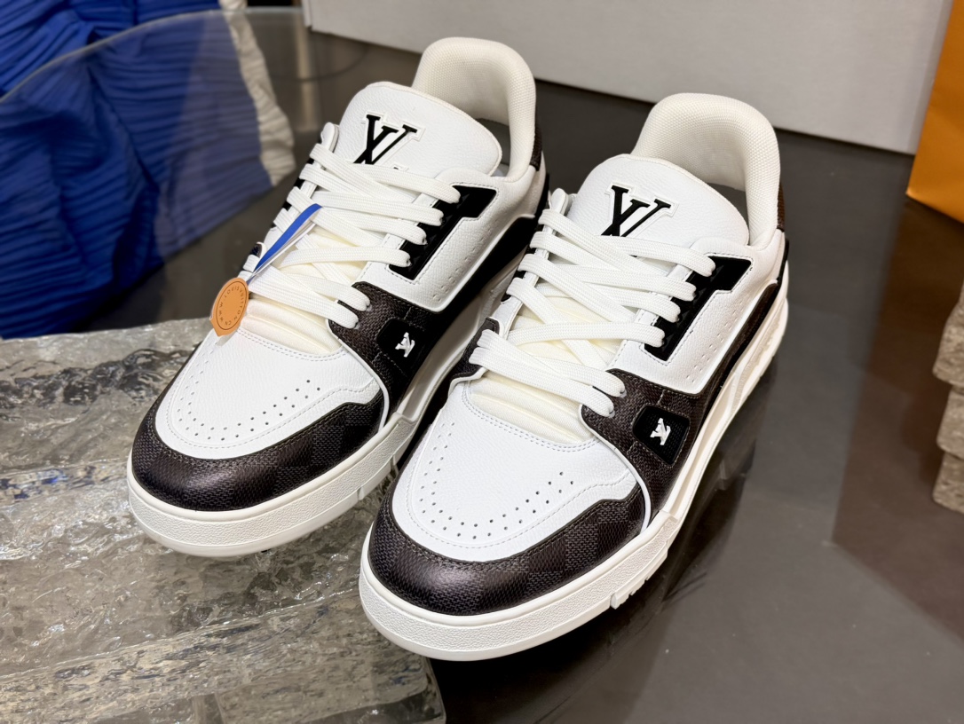 [152] L. LV 체커보드 이음 54# 스니커즈