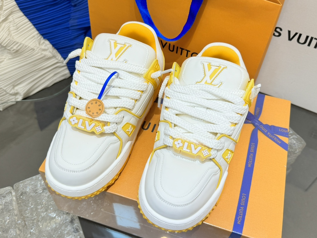 [152] L. LV 트레이너 맥시 스니커즈 옐로우