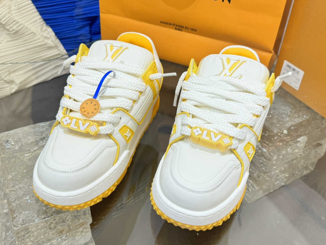 [152] L. LV 트레이너 맥시 스니커즈 옐로우