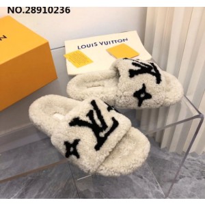 L. LV 로고 양털 슬리퍼 3컬러  (여성용)