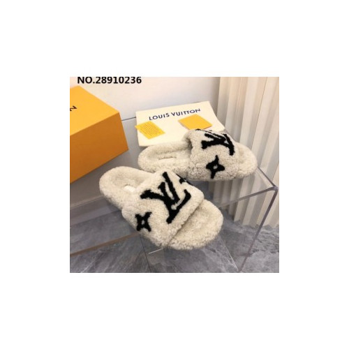 L. LV 로고 양털 슬리퍼 3컬러  (여성용)