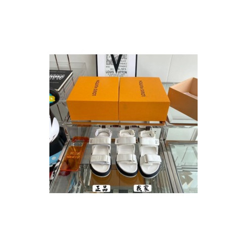 L. 로고 벨크로 샌들 화이트  (여성용)