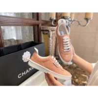 C.로우탑 스웨이드 레이스업 스니커즈 핑크
